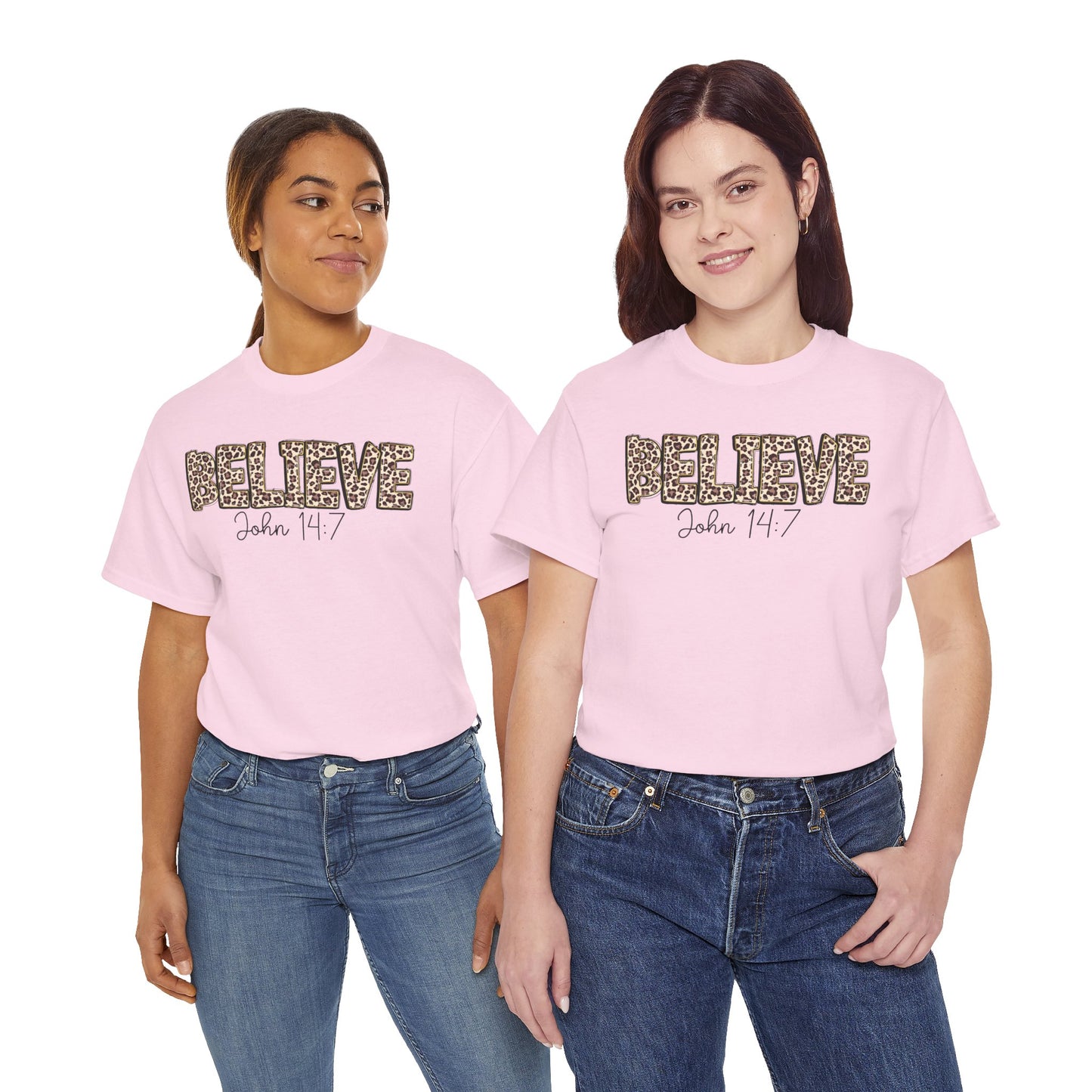 Believe John 14:7 Leopard Print Tee