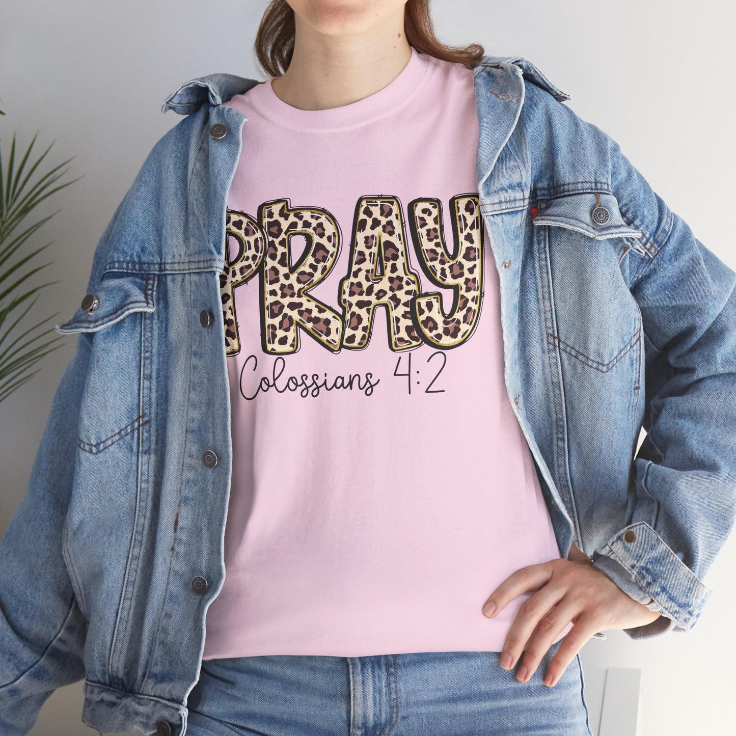 Pray Leopard Tee "Colossians 4:2"