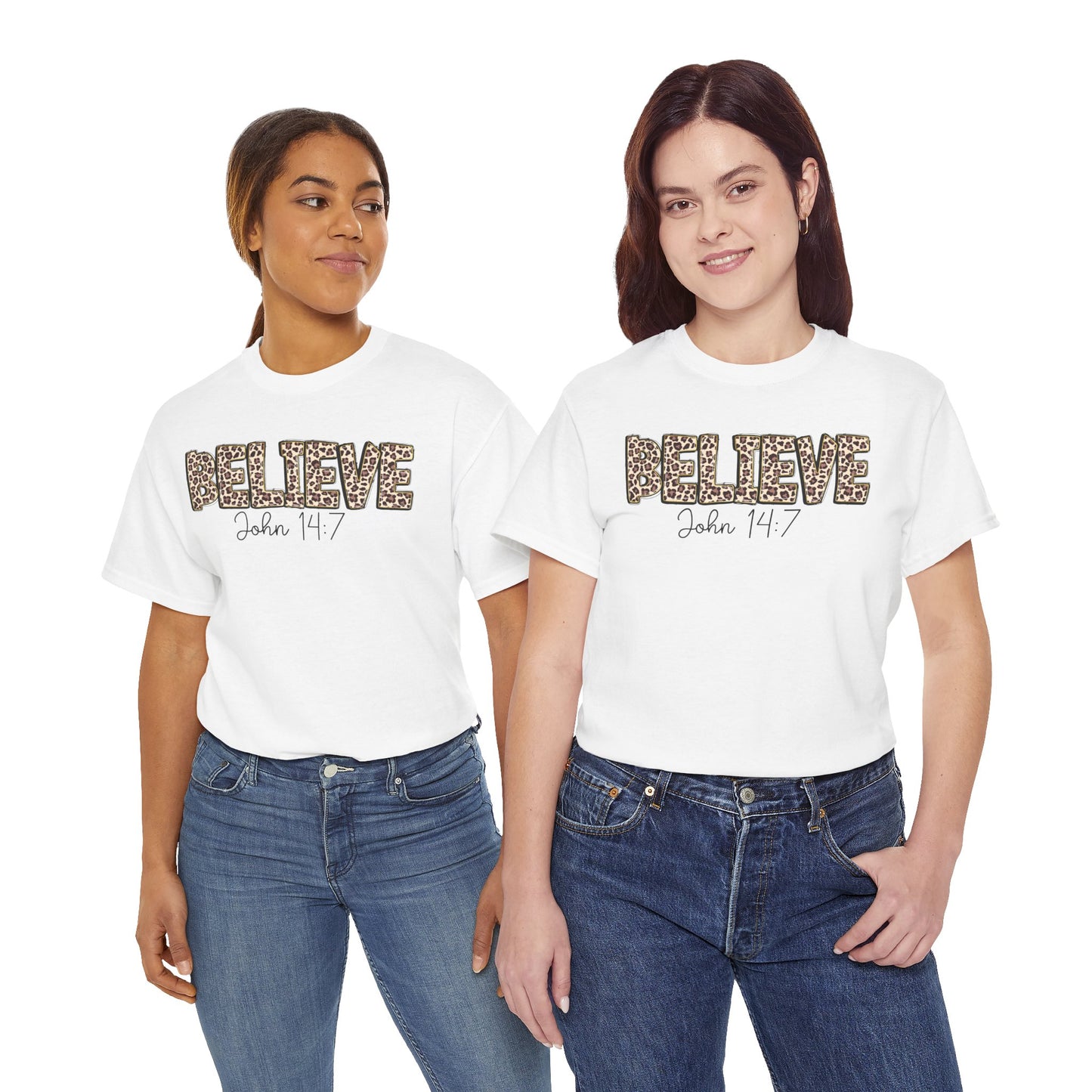 Believe John 14:7 Leopard Print Tee