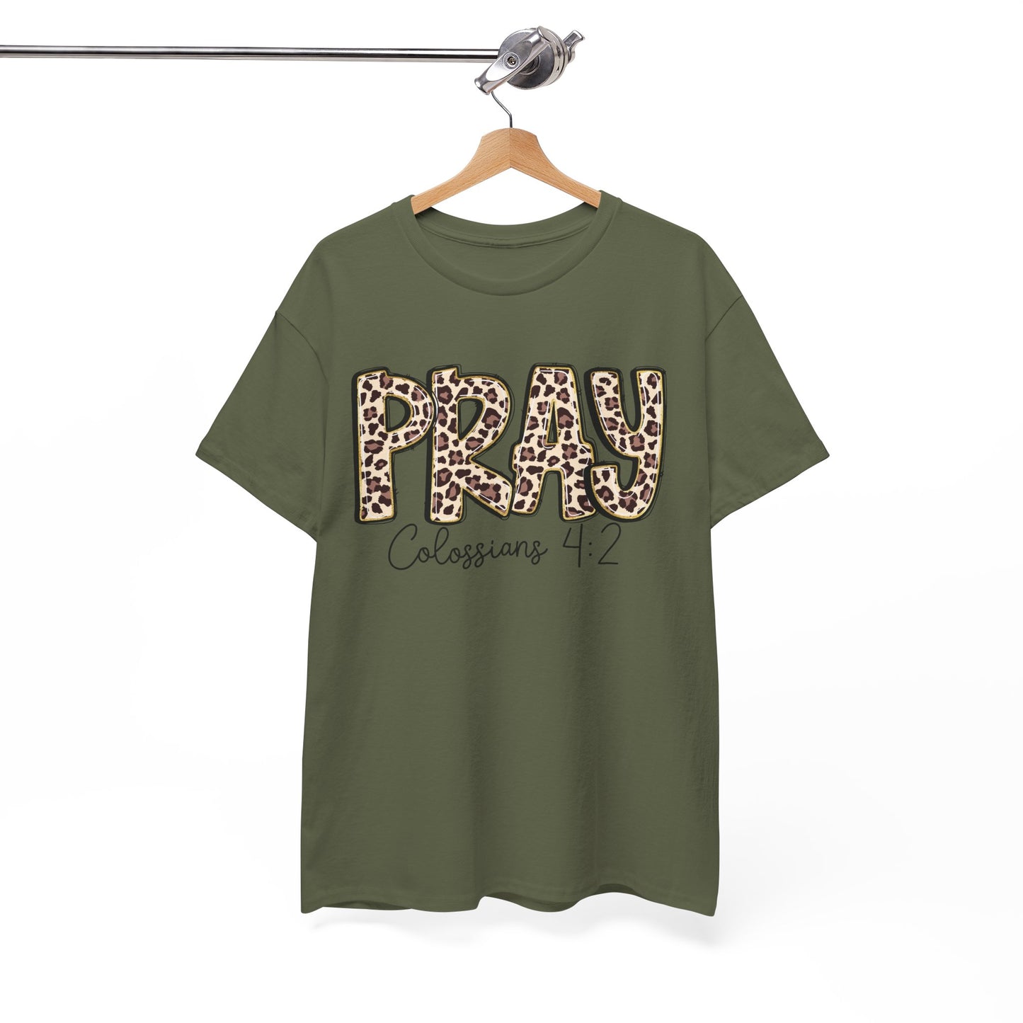 Pray Leopard Tee "Colossians 4:2"