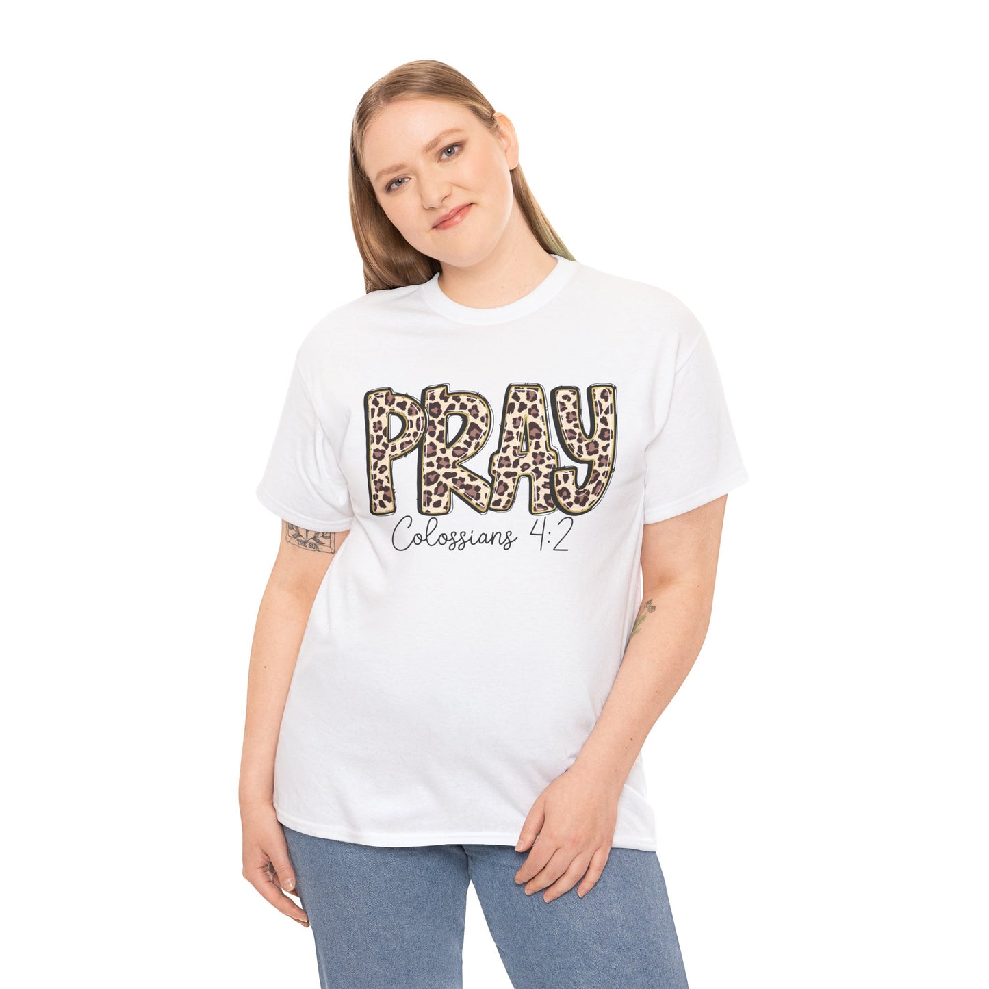 Pray Leopard Tee "Colossians 4:2"