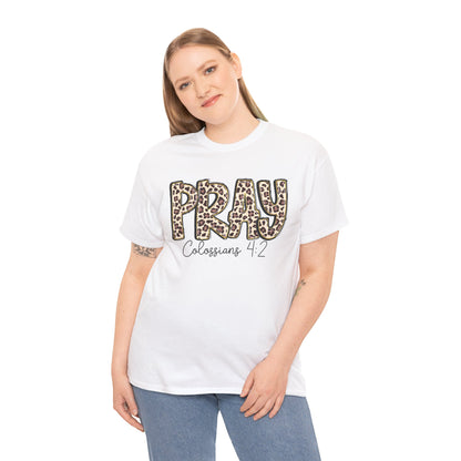 Pray Leopard Tee "Colossians 4:2"