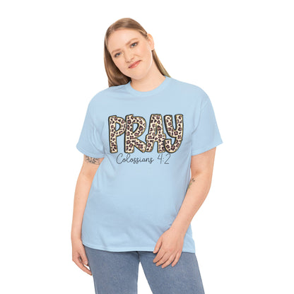 Pray Leopard Tee "Colossians 4:2"