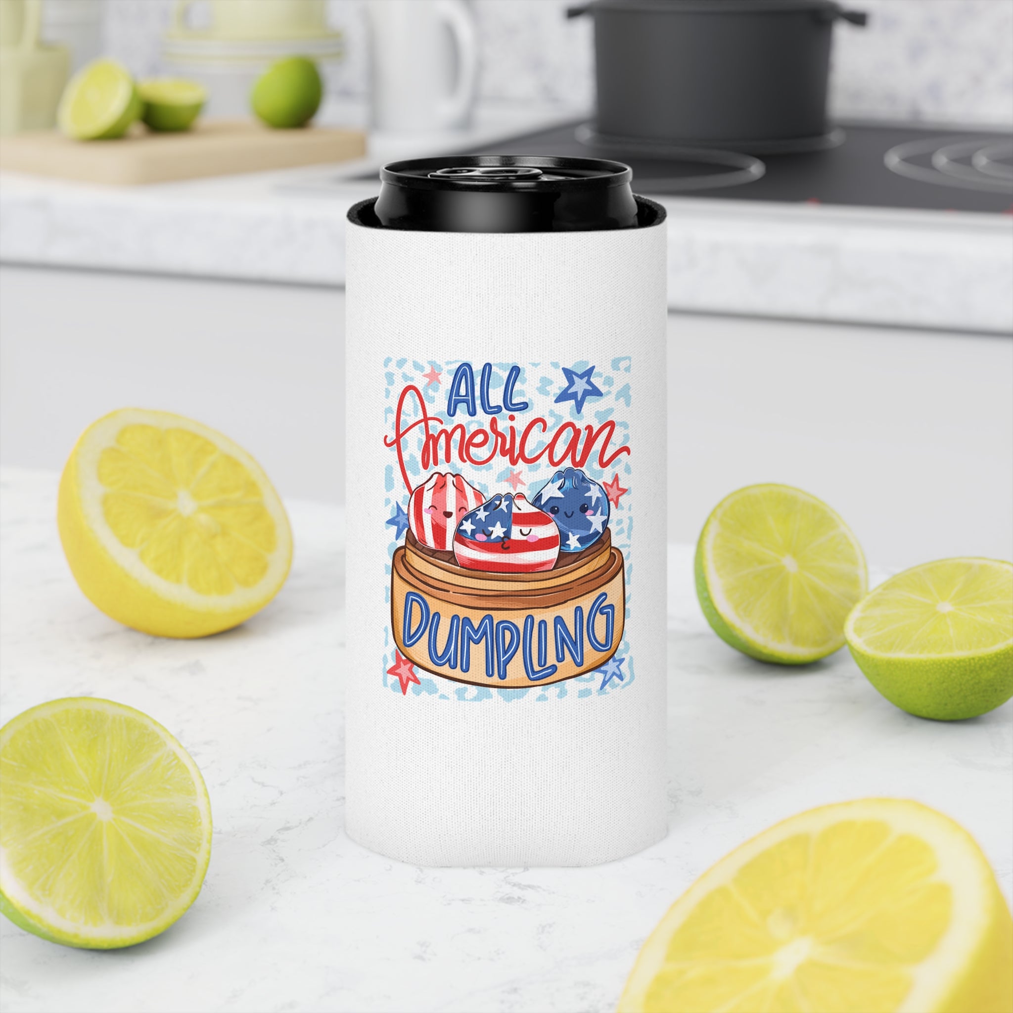 All American Dumpling 4th of JuIy Beverage Koozie