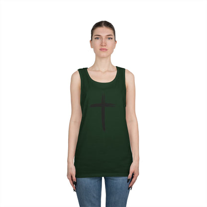 Faith Cross Tank Top with “There Was Jesus” Back Text