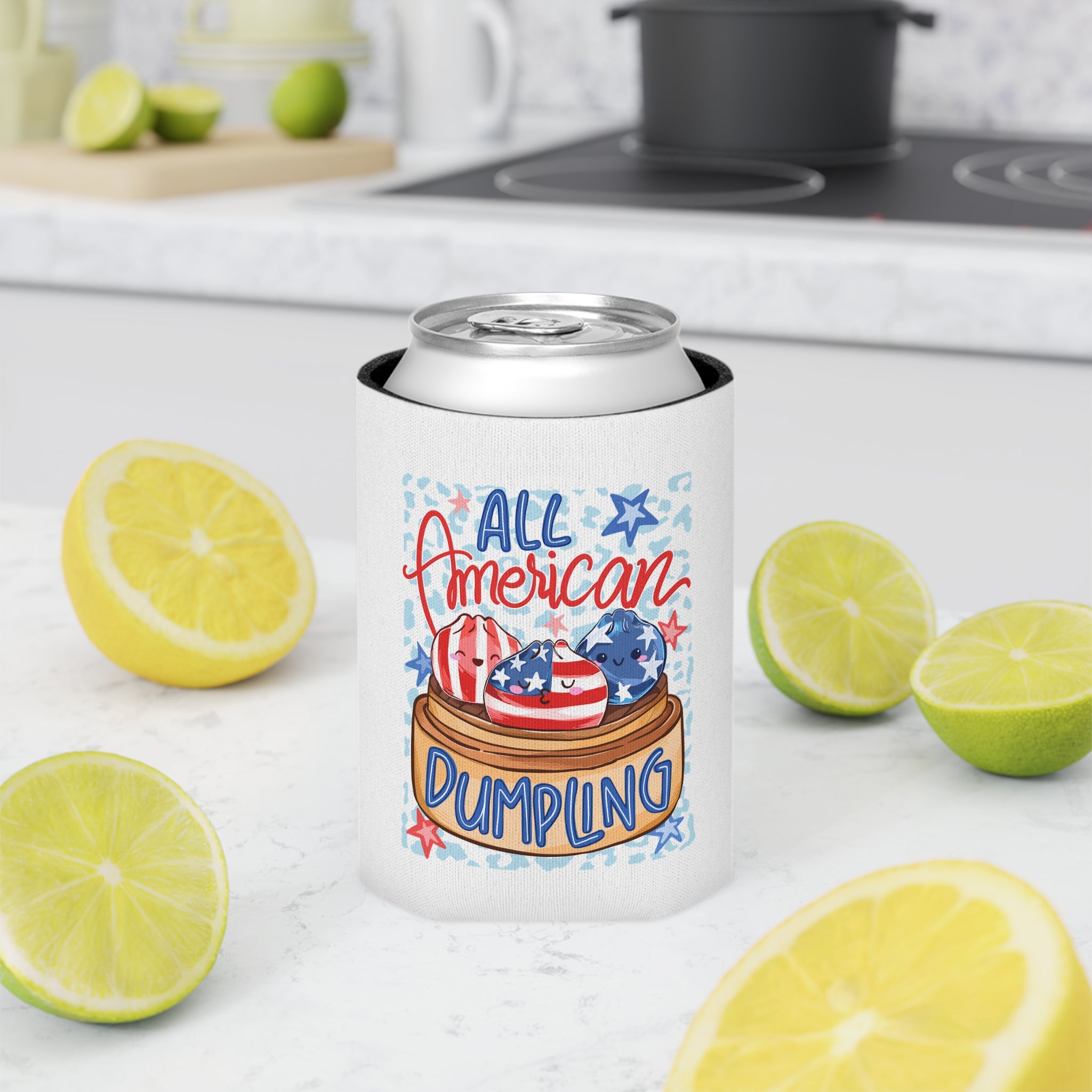 All American Dumpling 4th of JuIy Beverage Koozie