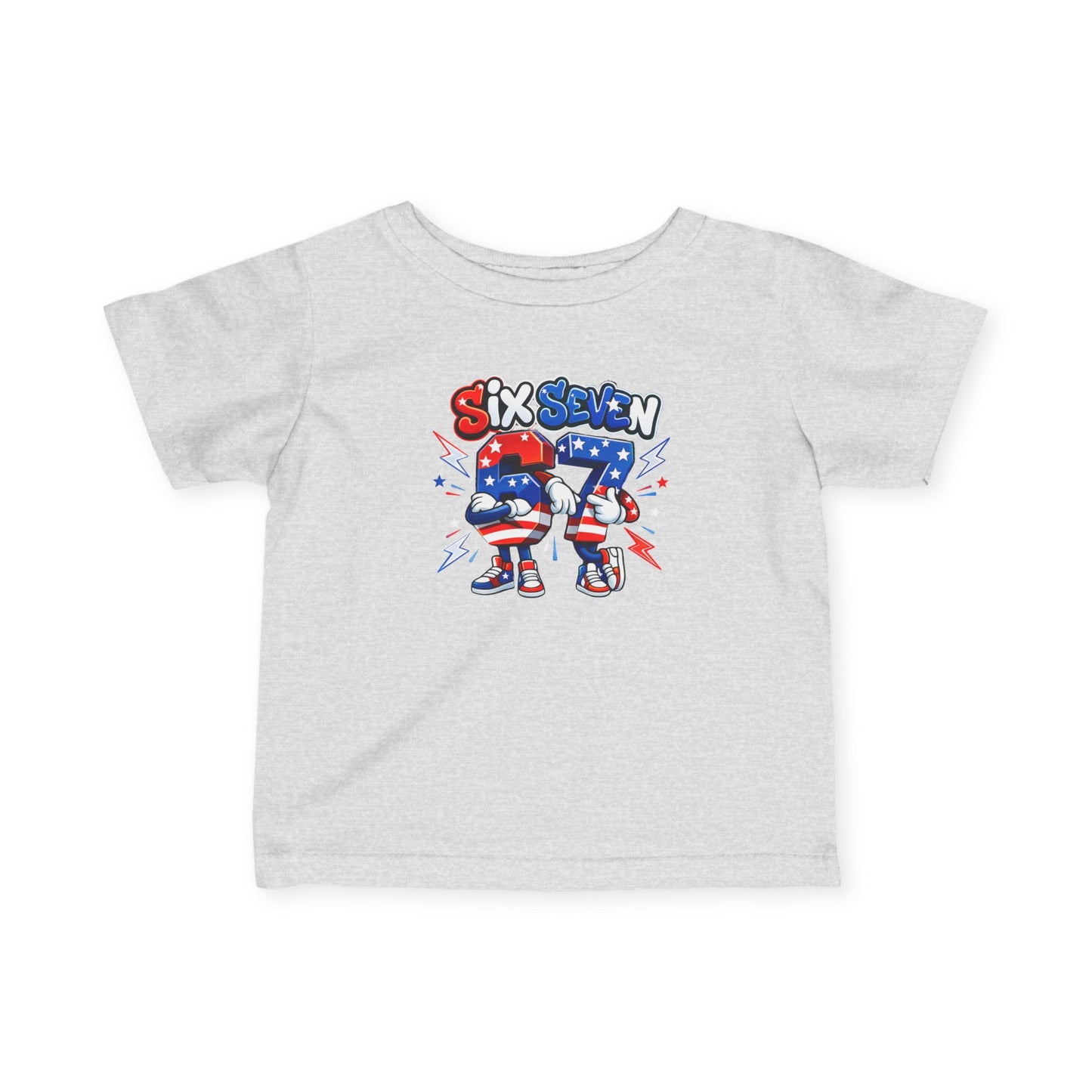 Infant T-Shirt — 'Six Seven' Patriotic Stars & Stripes Number Graphic