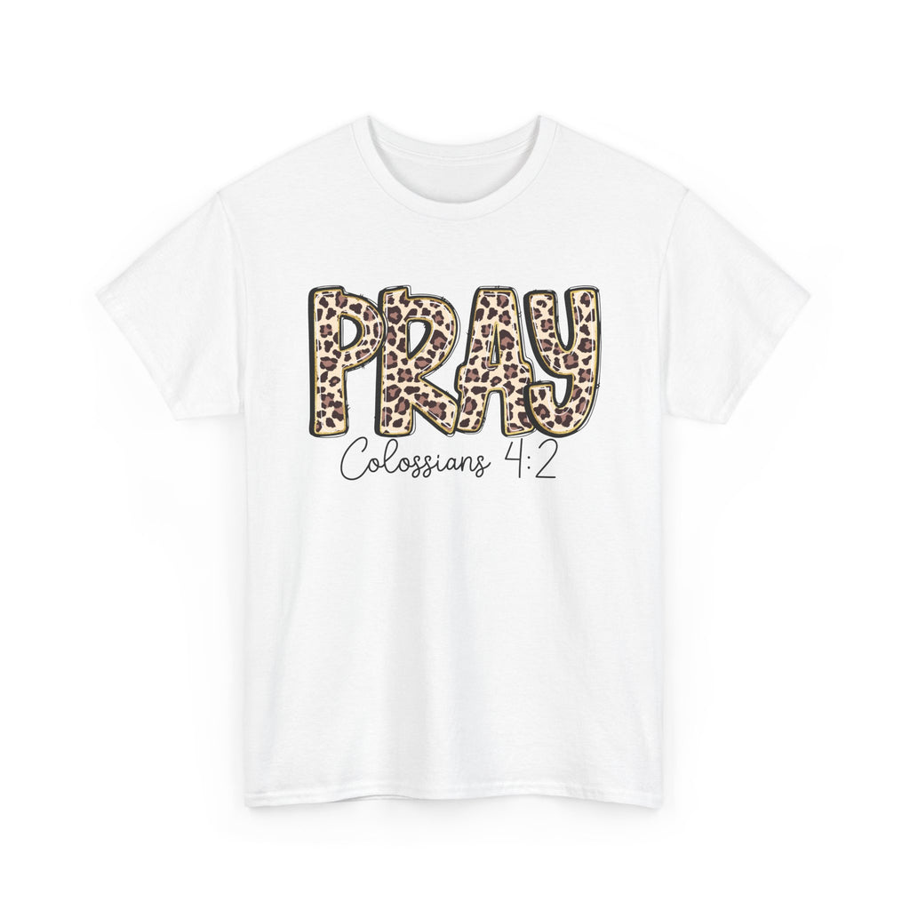 Pray Leopard Tee "Colossians 4:2"