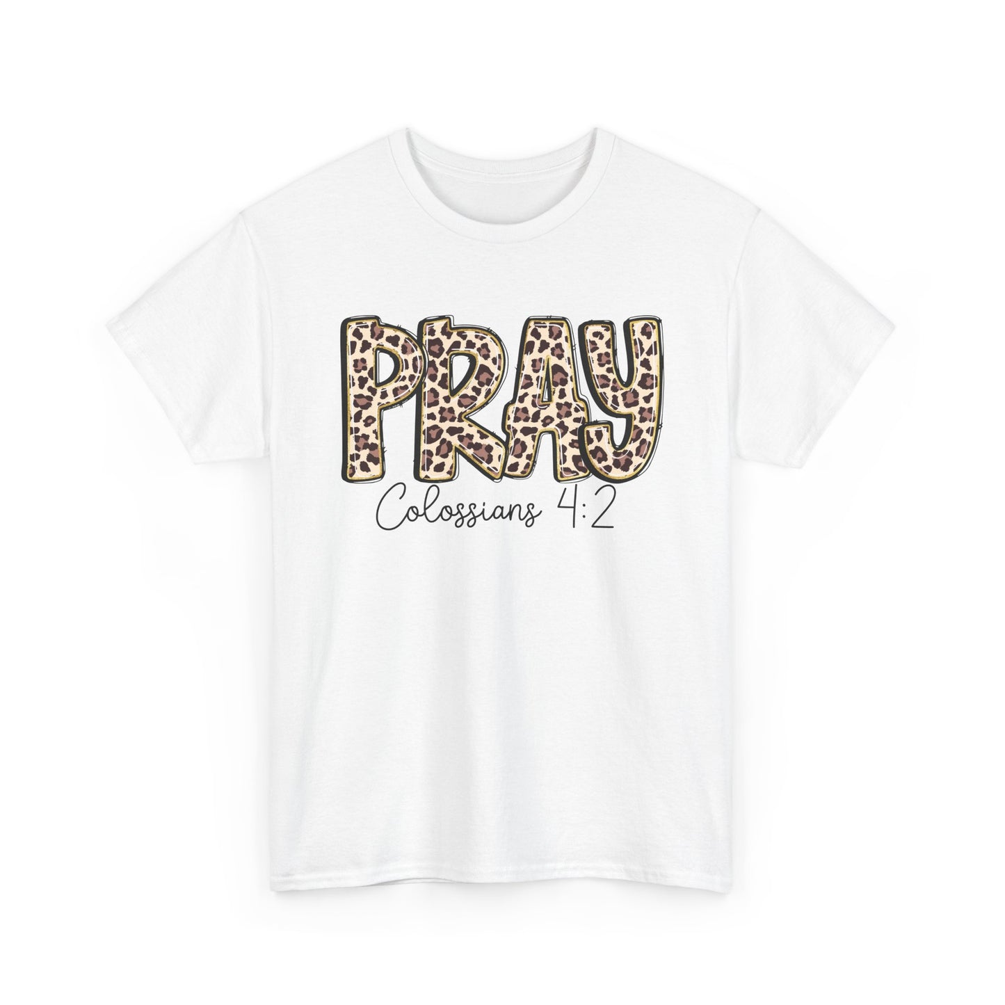 Pray Leopard Tee "Colossians 4:2"