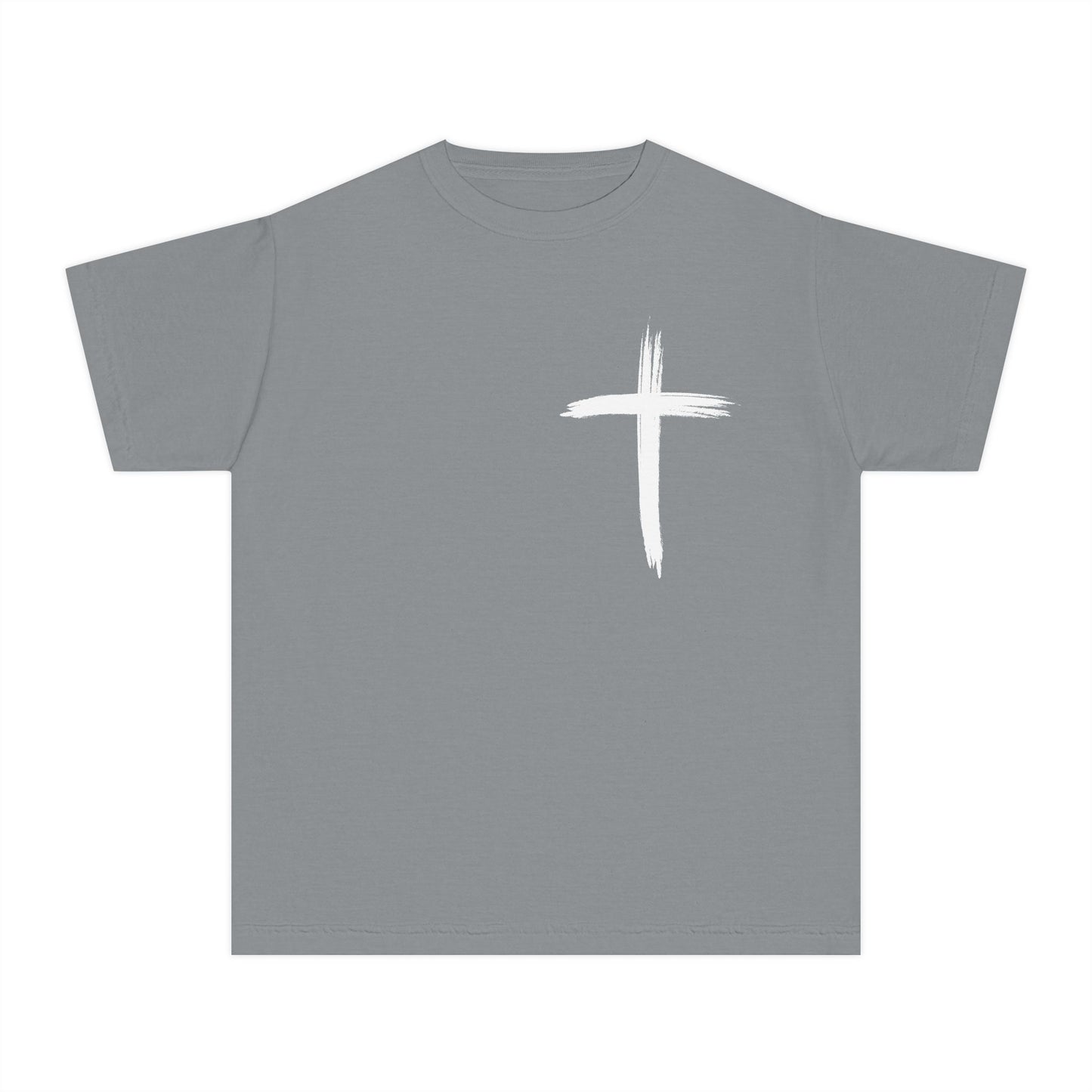 Simple White Brushstroke Cross Youth