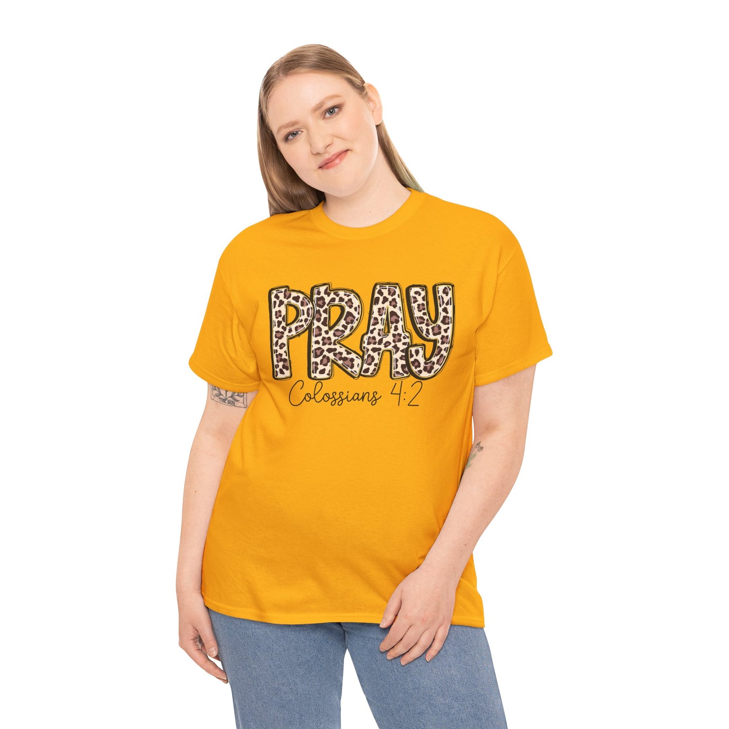 Pray Leopard Tee "Colossians 4:2"