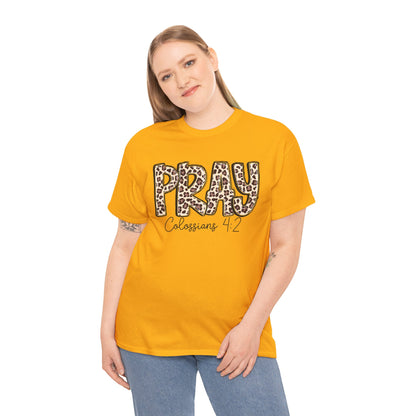 Pray Leopard Tee "Colossians 4:2"