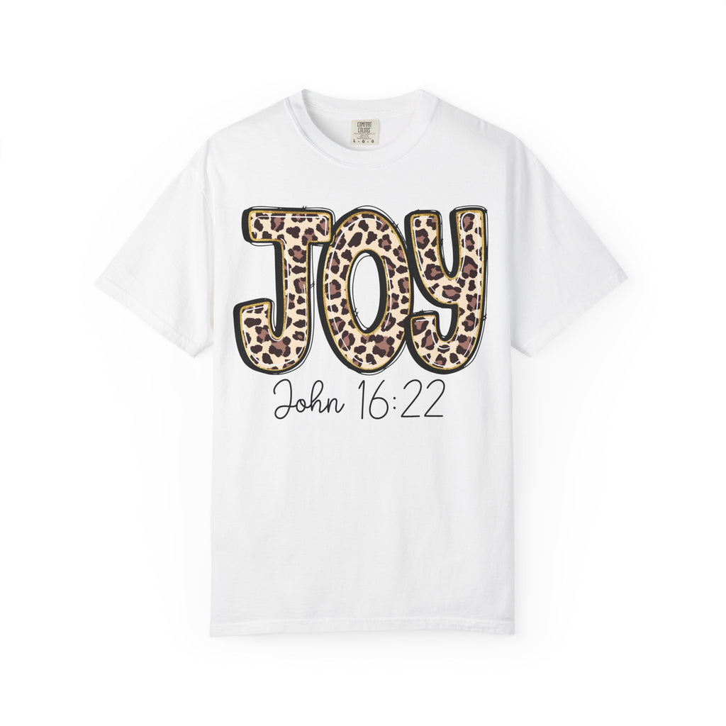 Joy Leopard Print - John 16:22 Christian Tee