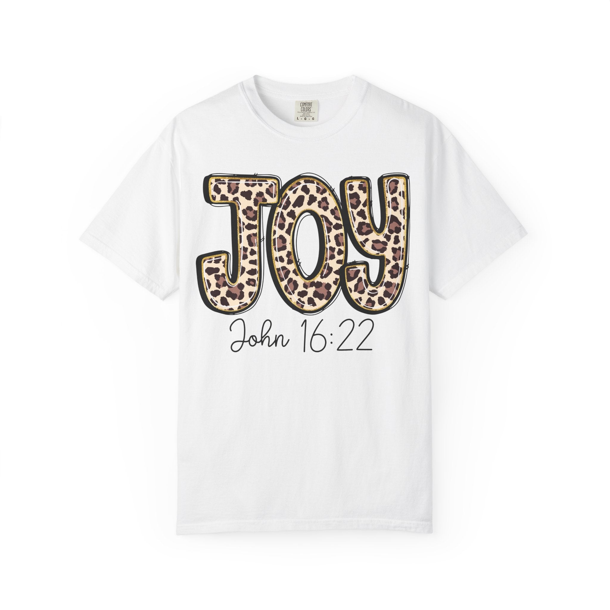 Joy Leopard Print - John 16:22 Christian Tee