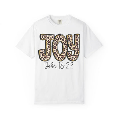Joy Leopard Print - John 16:22 Christian Tee