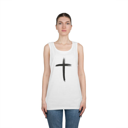 Faith Cross Tank Top with “There Was Jesus” Back Text