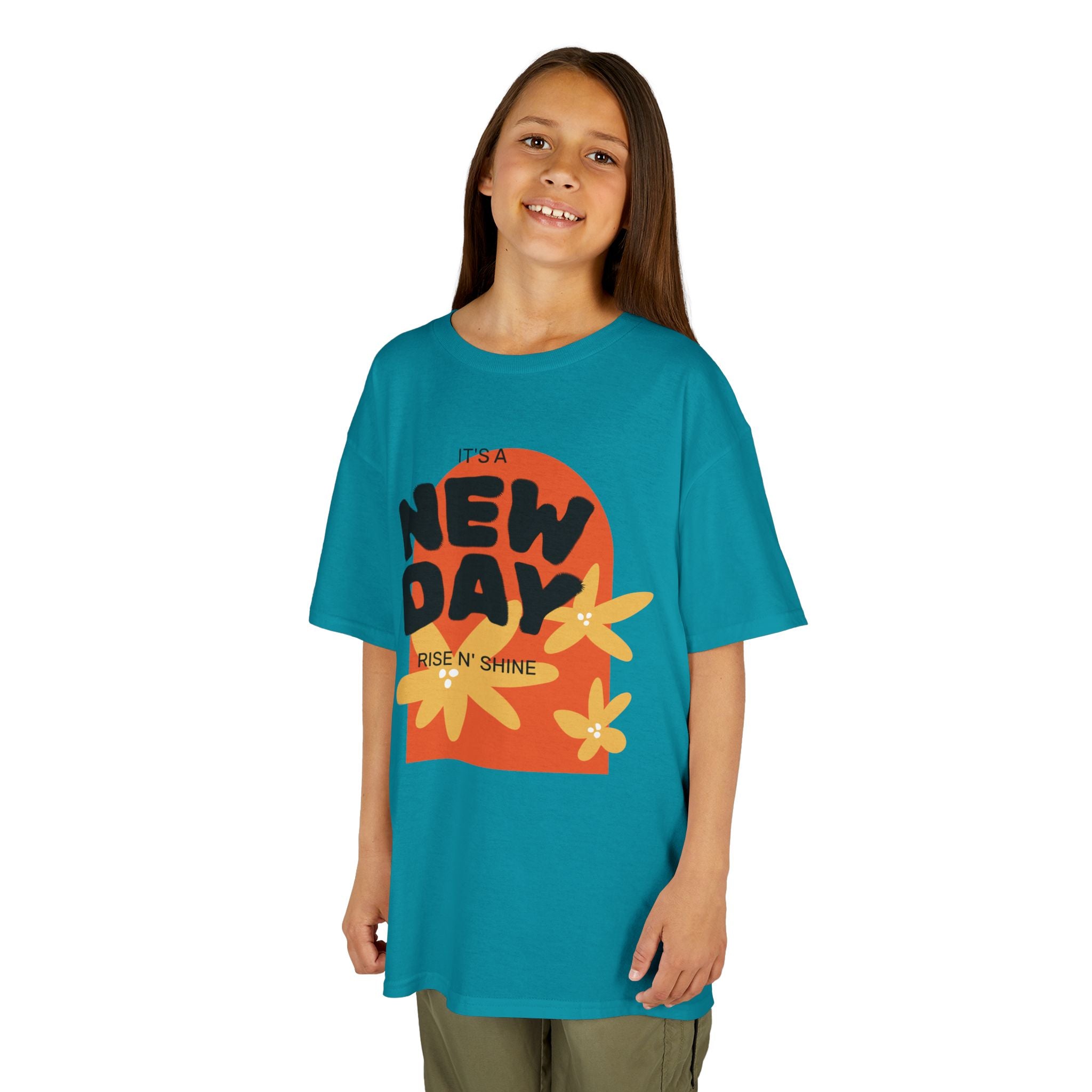 Kids Tee — "New Day" Sunshine Floral Graphic