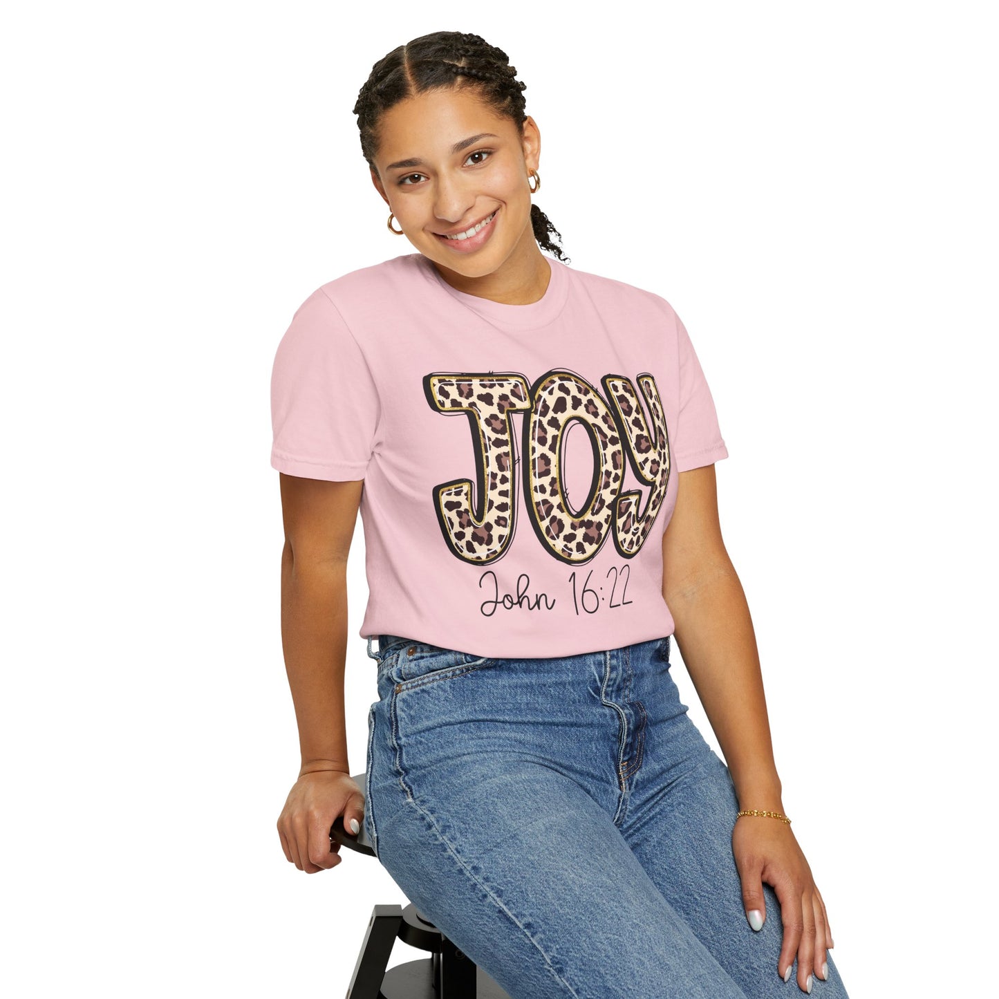 Joy Leopard Print - John 16:22 Christian Tee