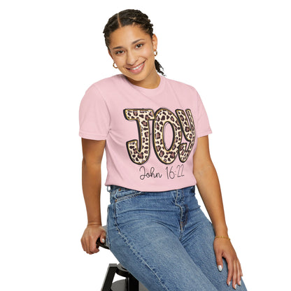 Joy Leopard Print - John 16:22 Christian Tee