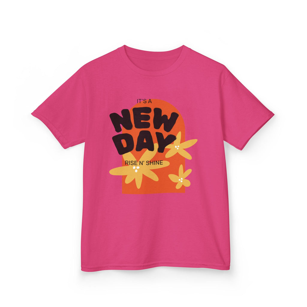 Kids Tee — "New Day" Sunshine Floral Graphic
