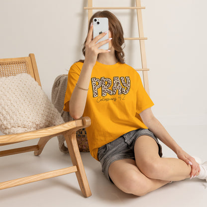 Pray Leopard Tee "Colossians 4:2"
