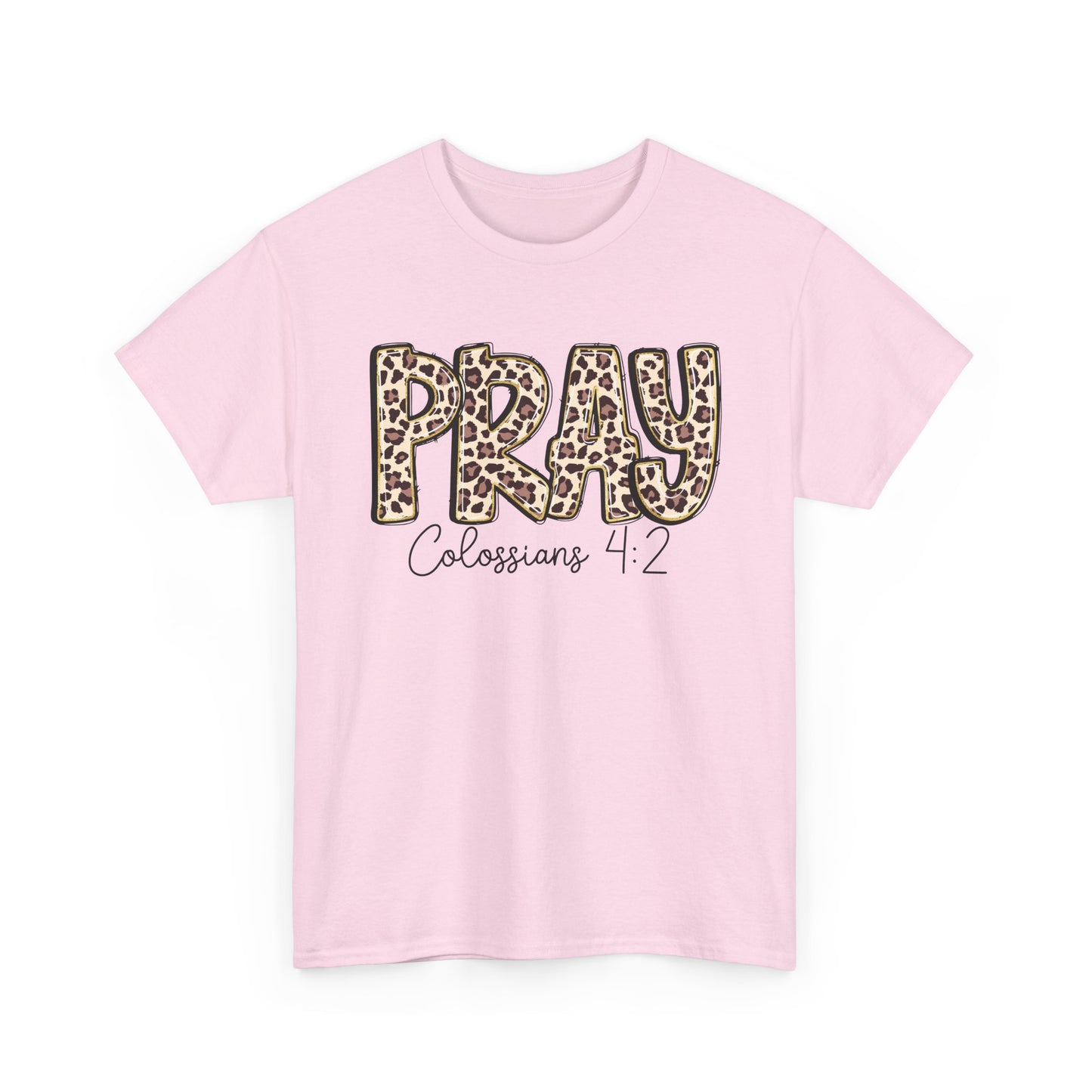Pray Leopard Tee "Colossians 4:2"