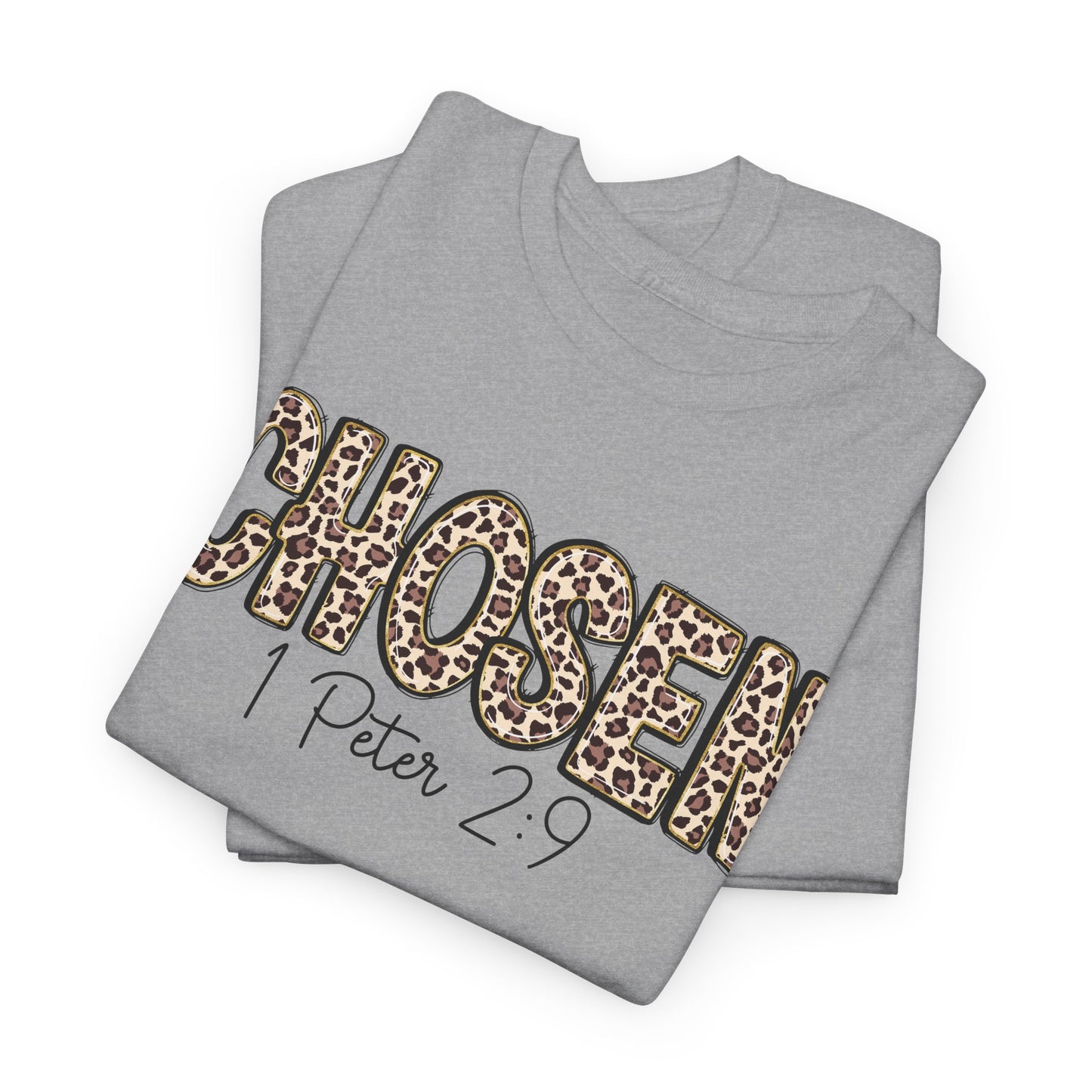 Chosen Leopard Tee “Chosen” 1 Peter 2:9 Faith T-Shirt