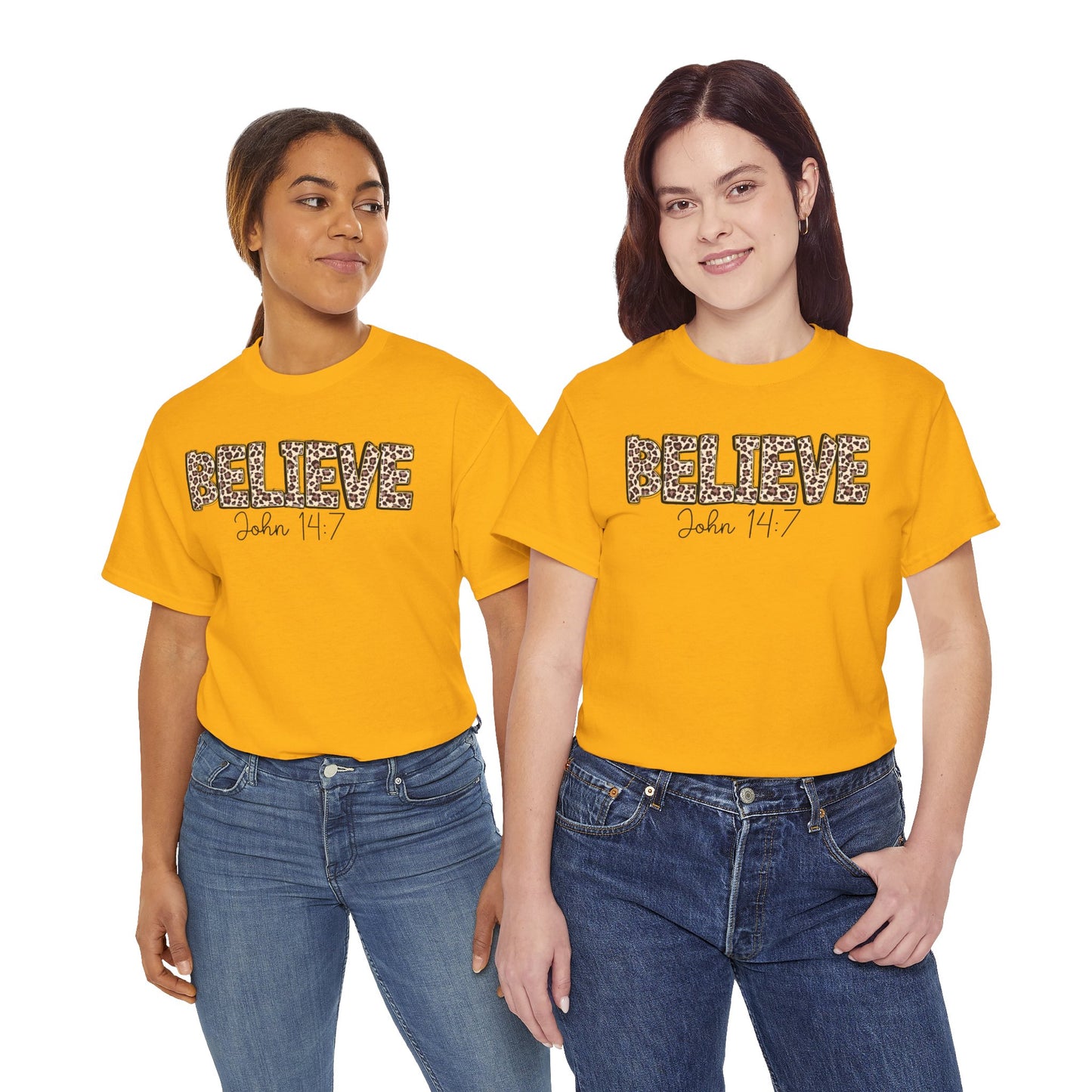 Believe John 14:7 Leopard Print Tee