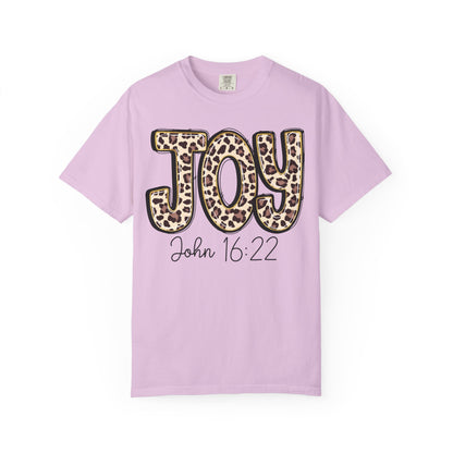 Joy Leopard Print - John 16:22 Christian Tee