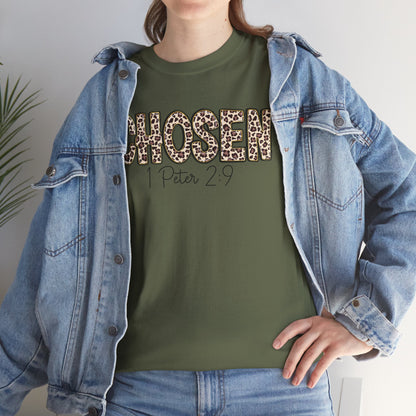 Chosen Leopard Tee “Chosen” 1 Peter 2:9 Faith T-Shirt