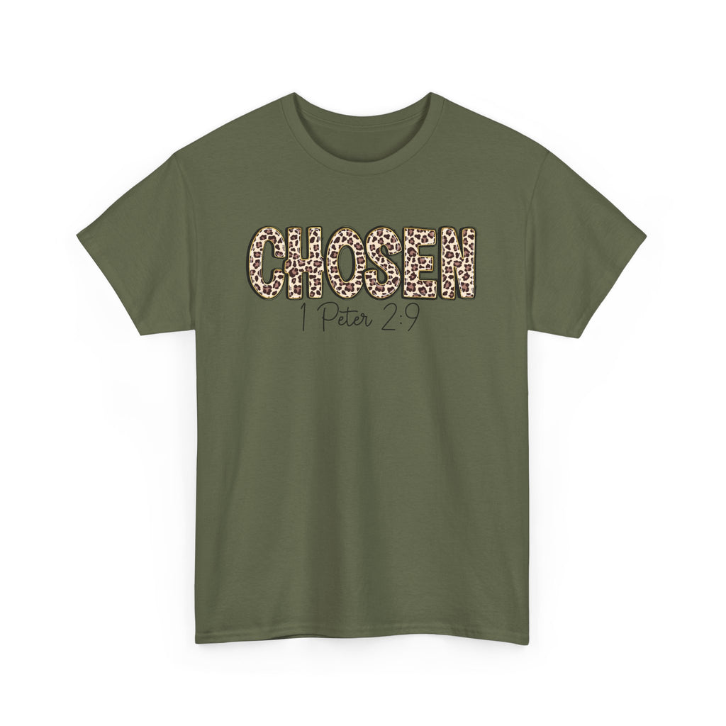 Chosen Leopard Tee “Chosen” 1 Peter 2:9 Faith T-Shirt