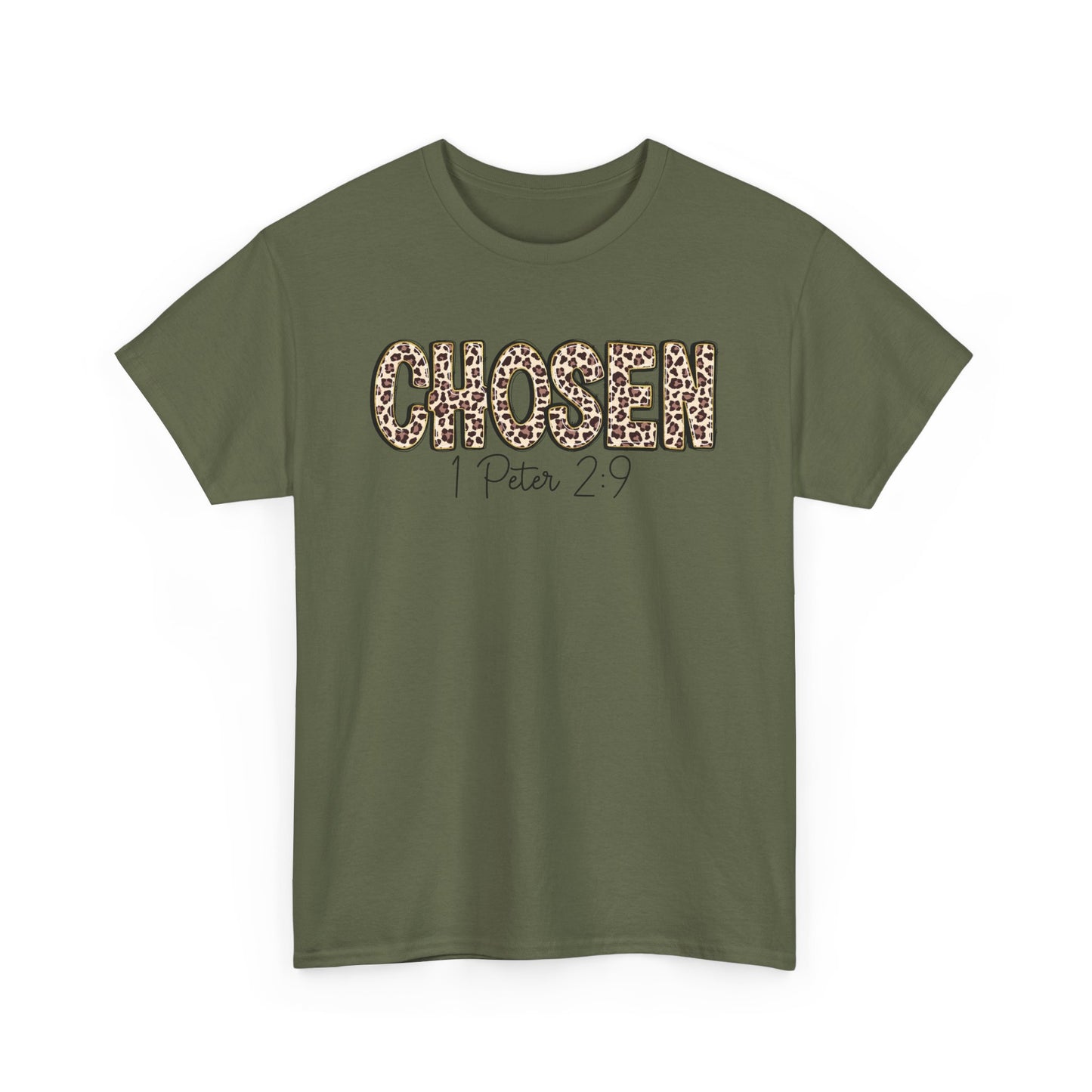 Chosen Leopard Tee “Chosen” 1 Peter 2:9 Faith T-Shirt