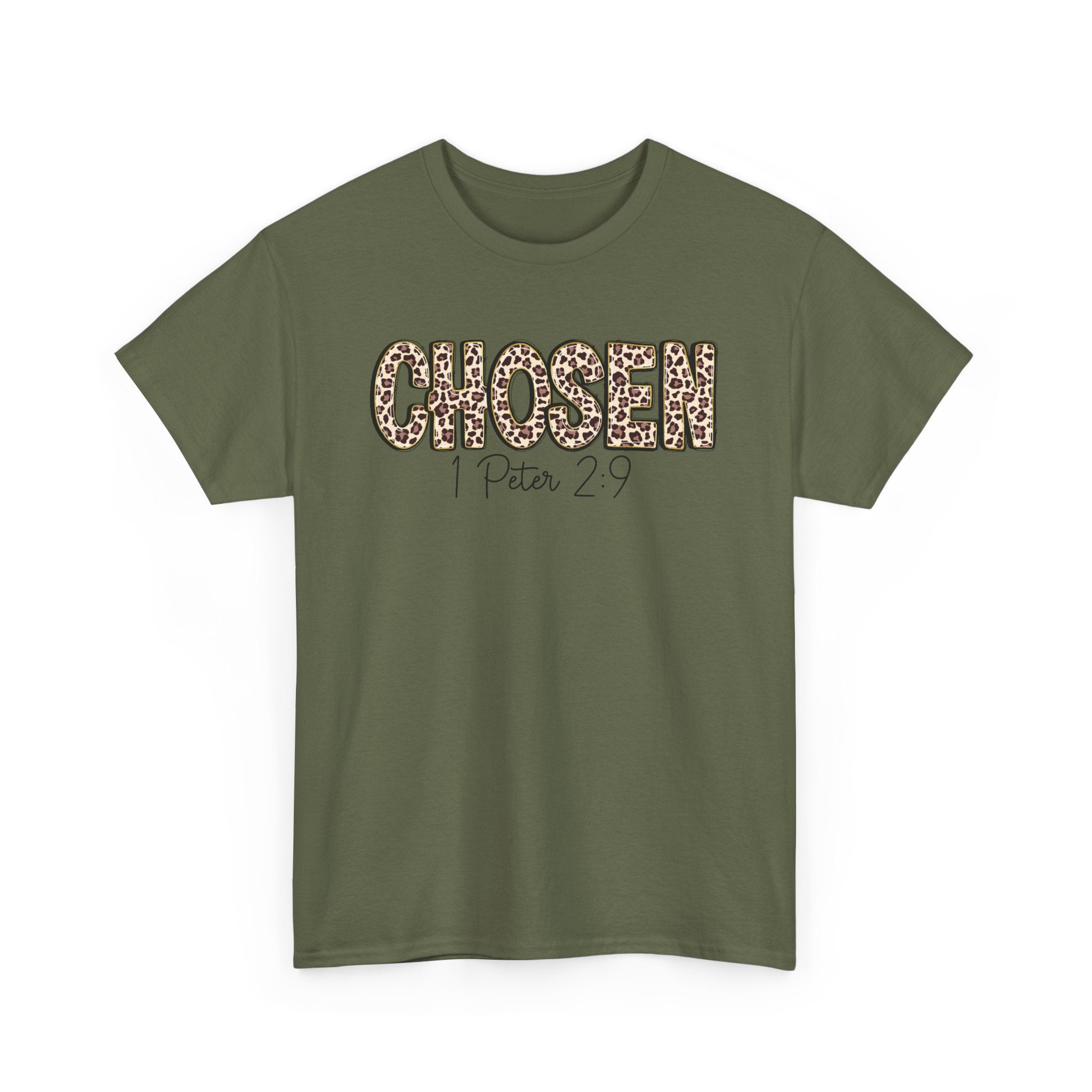 Chosen Leopard Tee “Chosen” 1 Peter 2:9 Faith T-Shirt