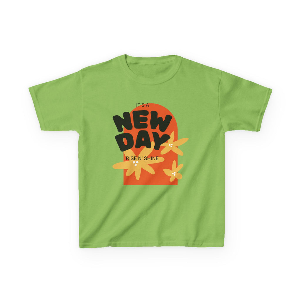 Kids Tee — "New Day" Sunshine Floral Graphic