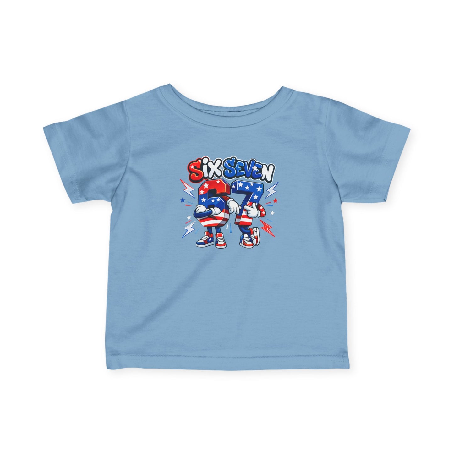 Infant T-Shirt — 'Six Seven' Patriotic Stars & Stripes Number Graphic