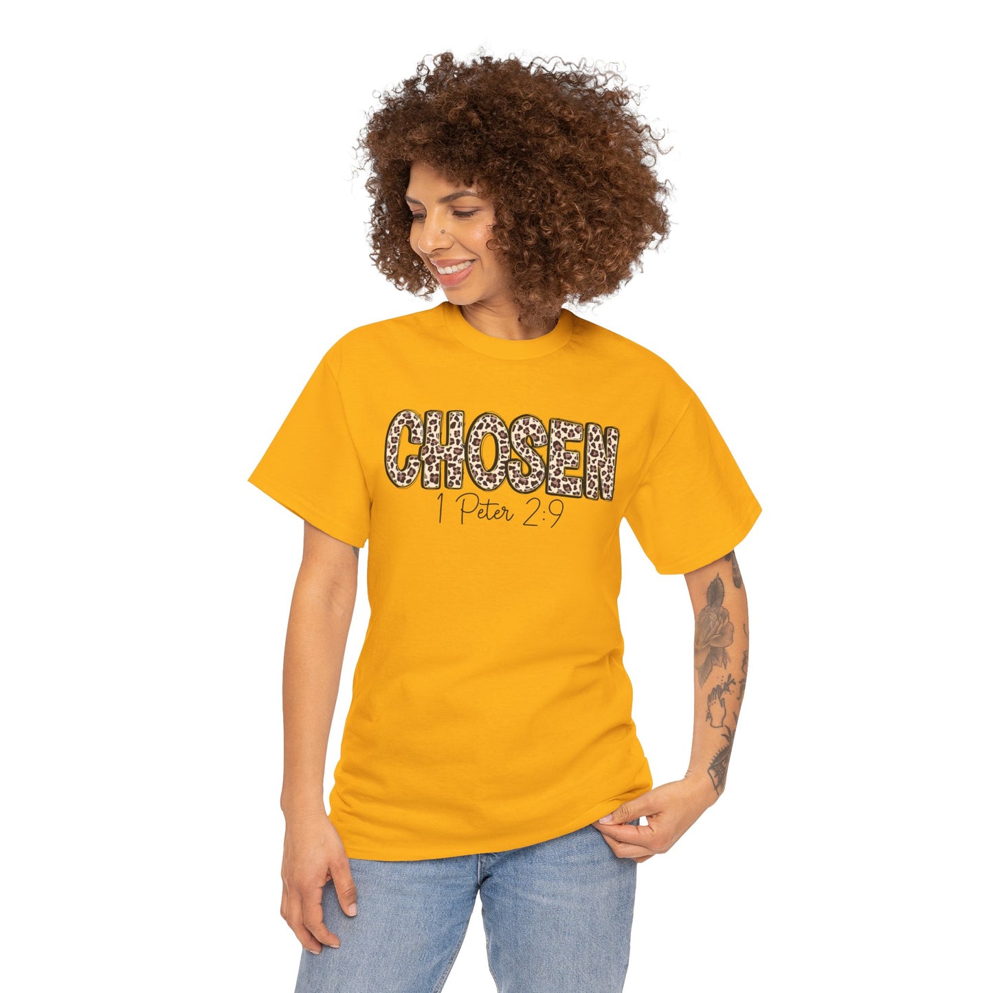 Chosen Leopard Tee “Chosen” 1 Peter 2:9 Faith T-Shirt