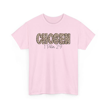 Chosen Leopard Tee “Chosen” 1 Peter 2:9 Faith T-Shirt