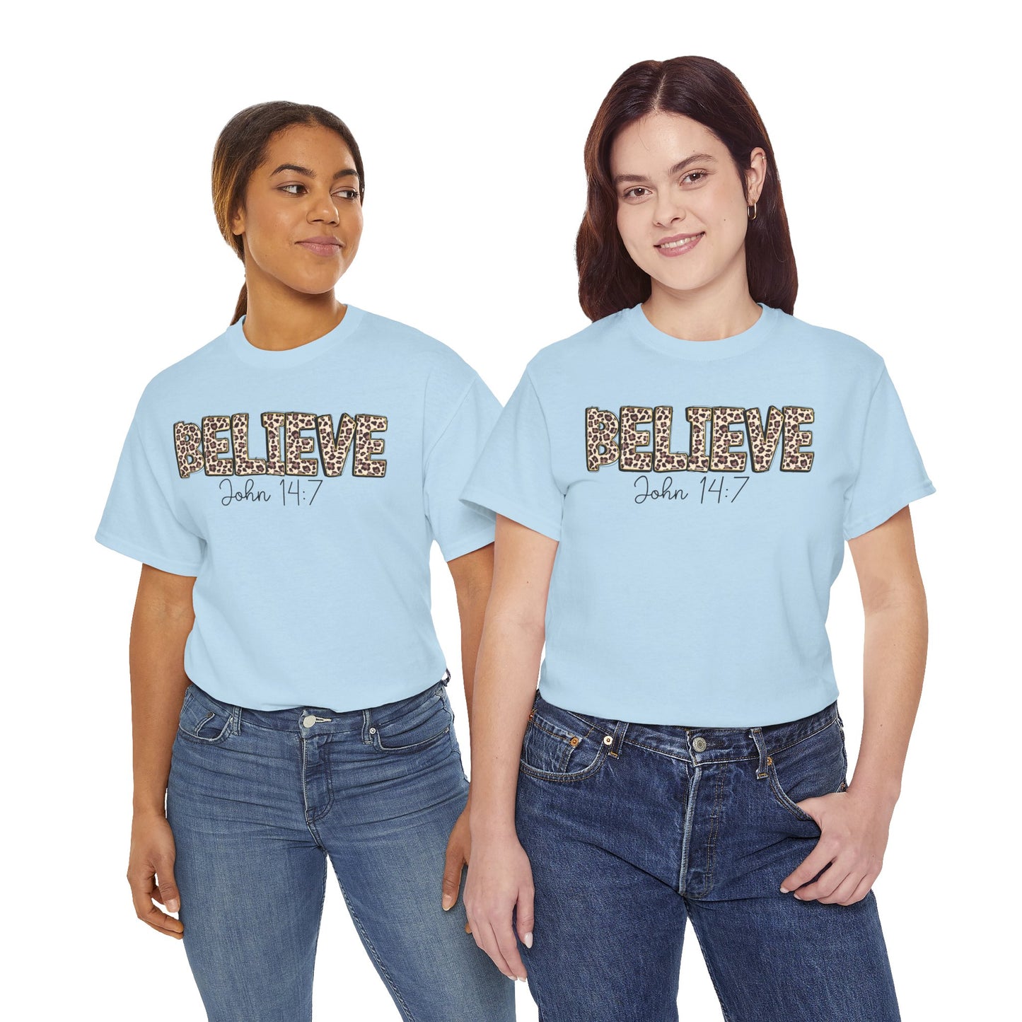 Believe John 14:7 Leopard Print Tee