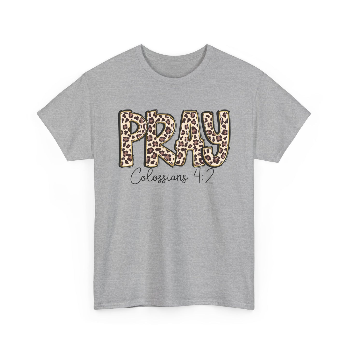 Pray Leopard Tee "Colossians 4:2"