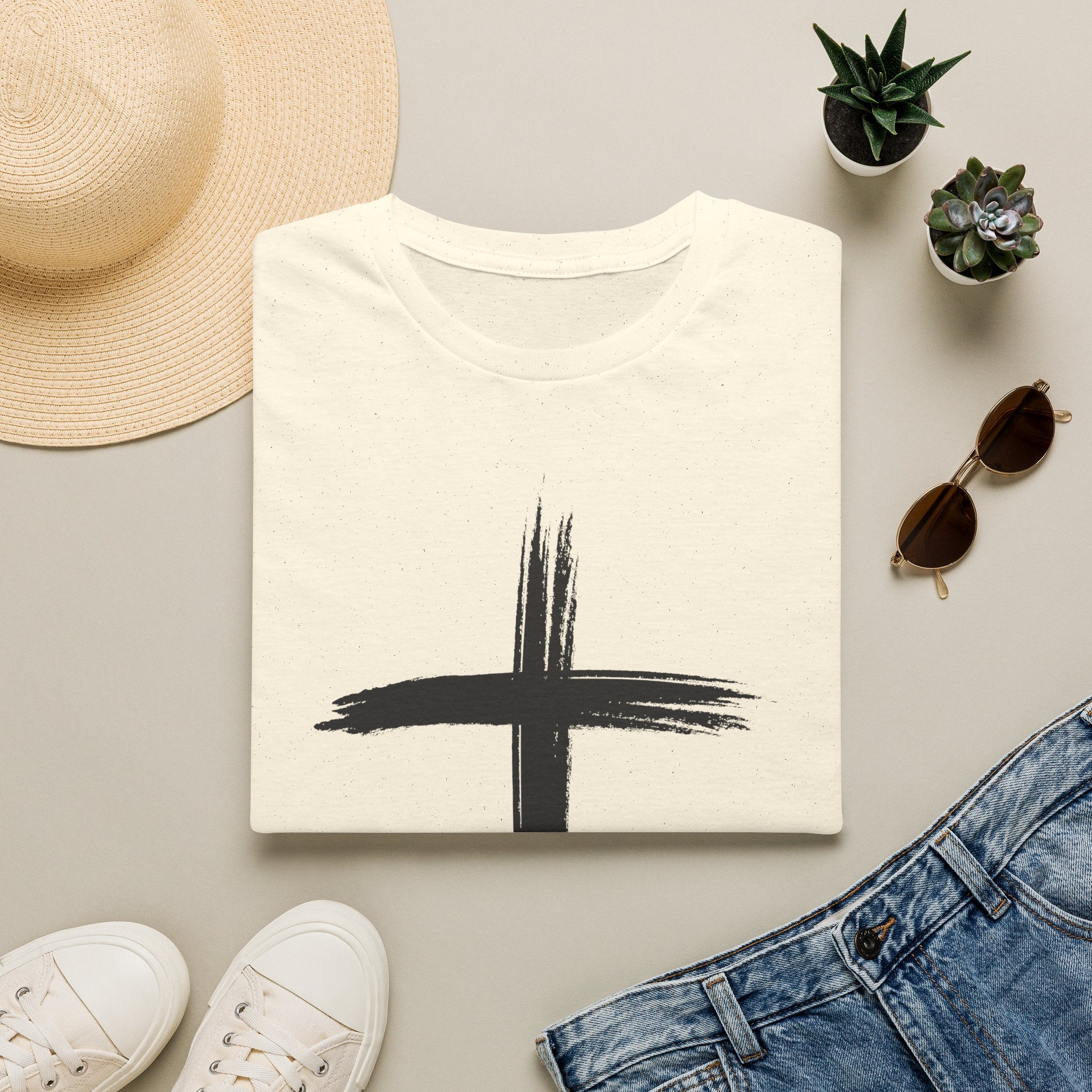 Brushstroke Cross T-Shirt