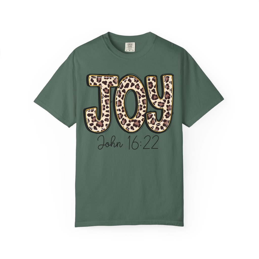 Joy Leopard Print - John 16:22 Christian Tee