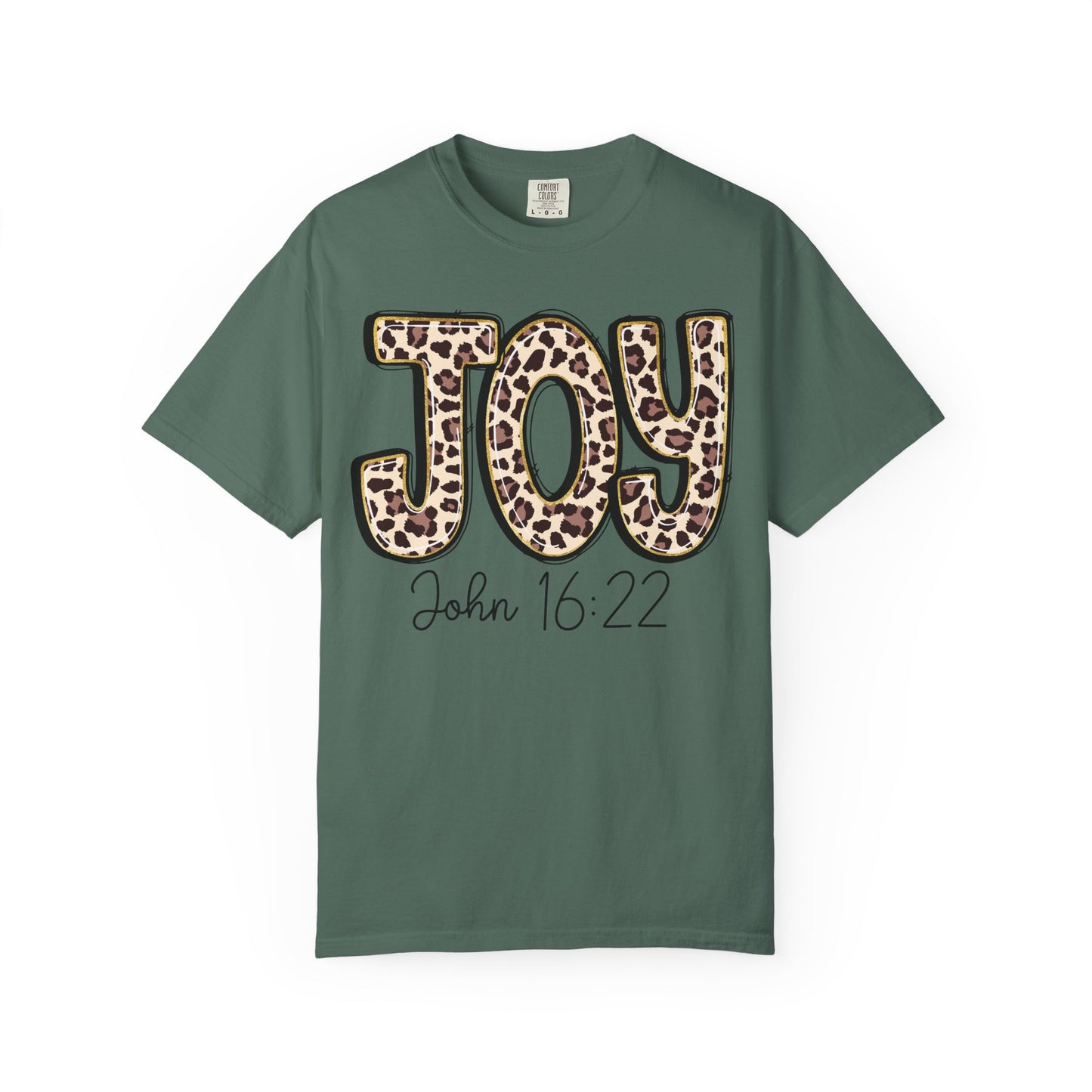 Joy Leopard Print - John 16:22 Christian Tee