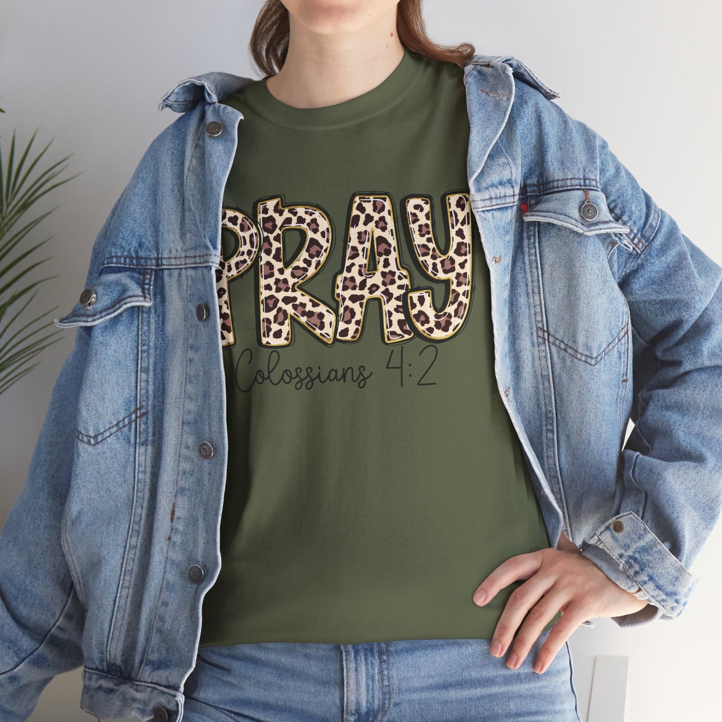 Pray Leopard Tee "Colossians 4:2"