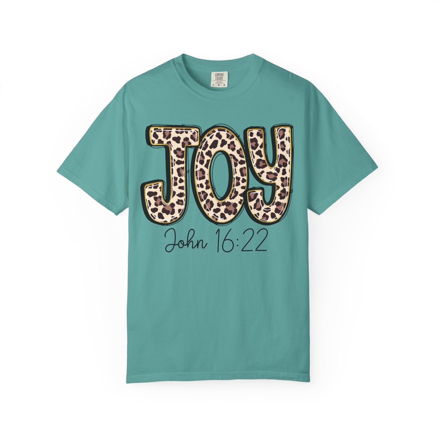 Joy Leopard Print - John 16:22 Christian Tee