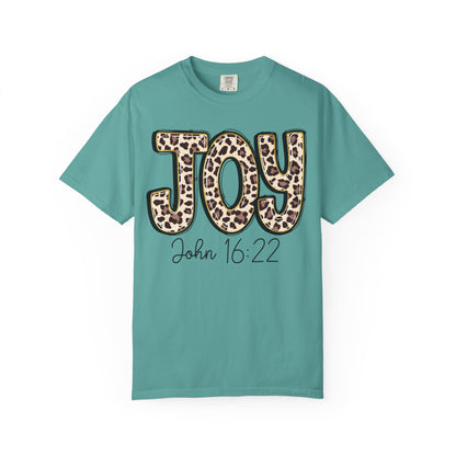Joy Leopard Print - John 16:22 Christian Tee