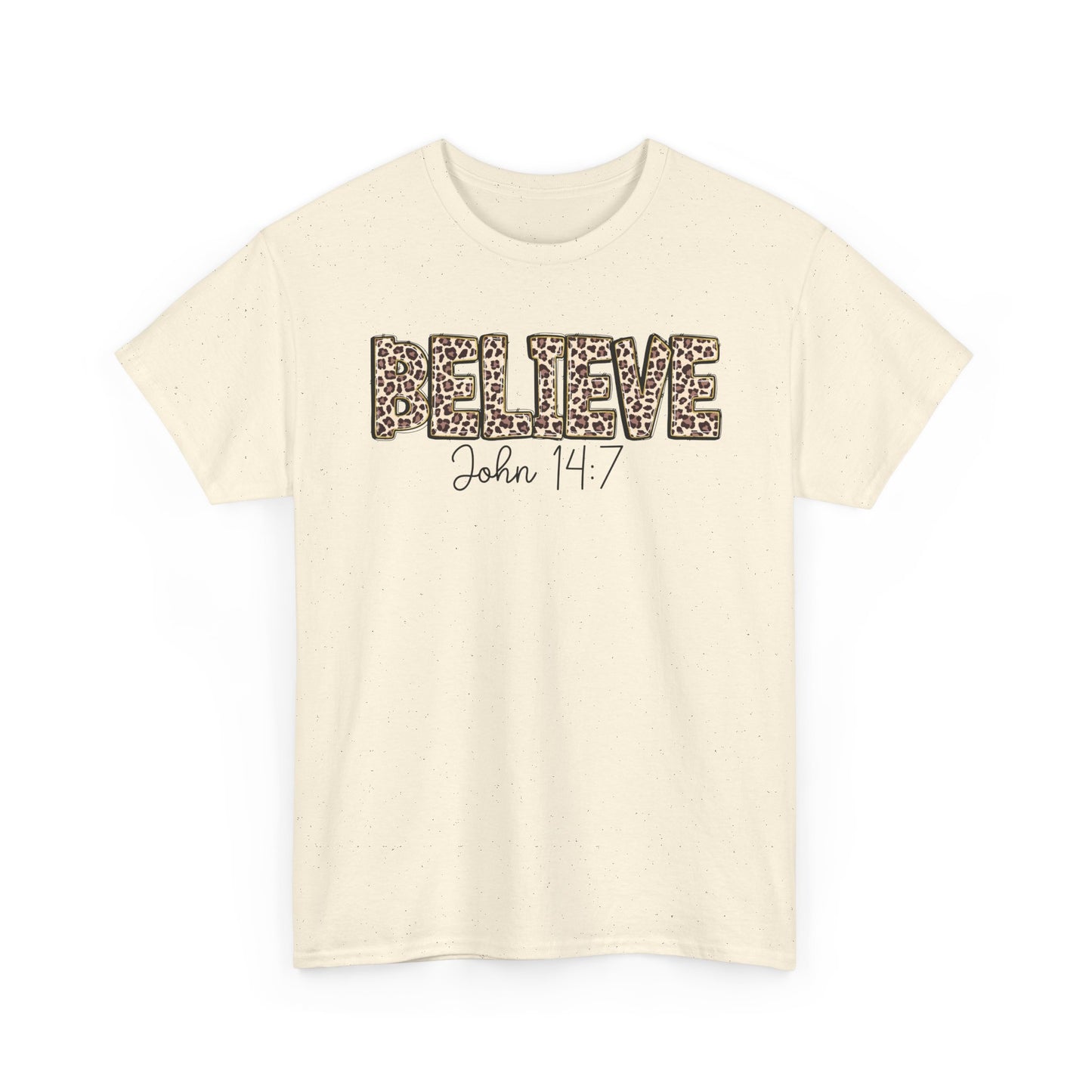Believe John 14:7 Leopard Print Tee