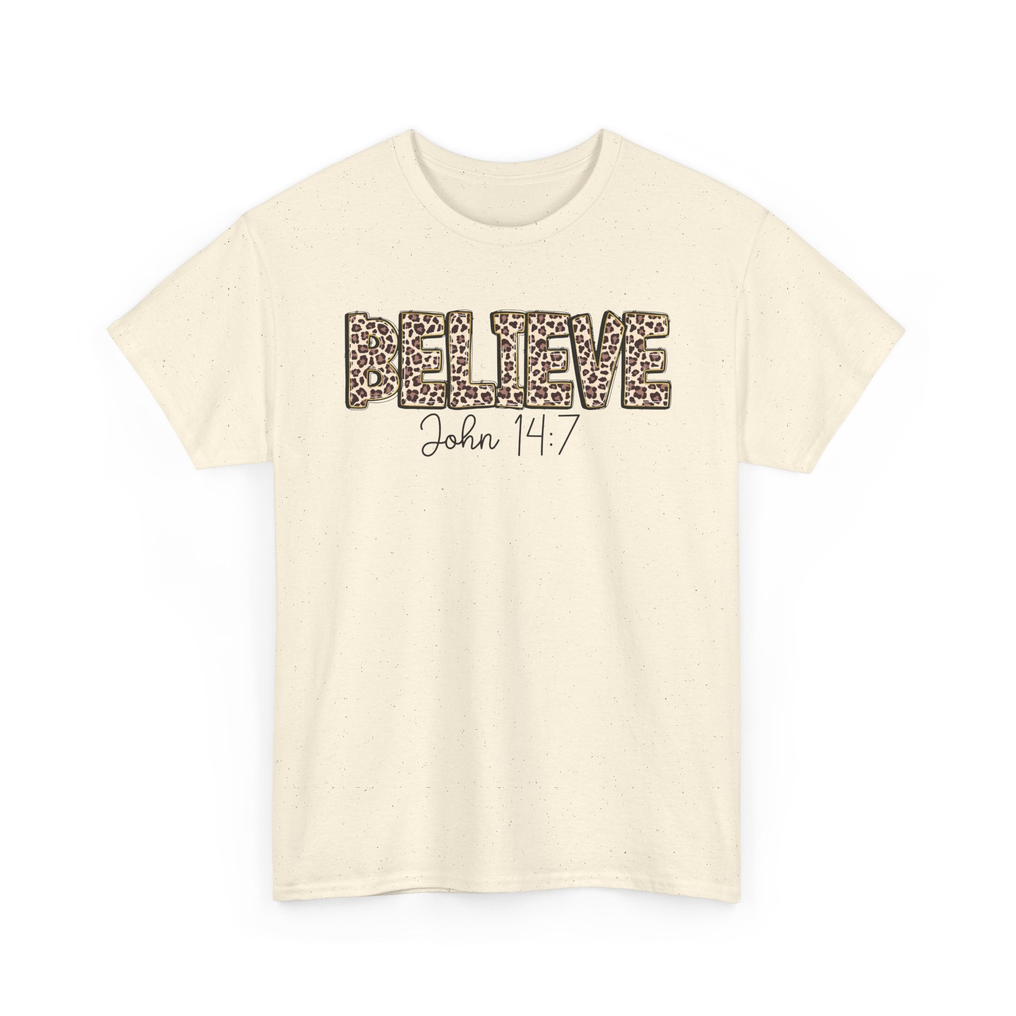 Believe John 14:7 Leopard Print Tee