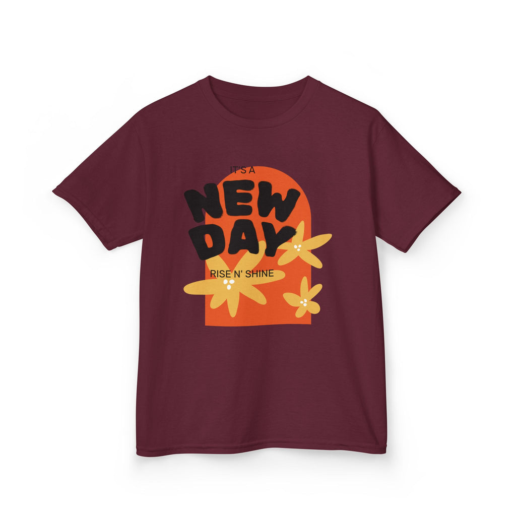 Kids Tee — "New Day" Sunshine Floral Graphic