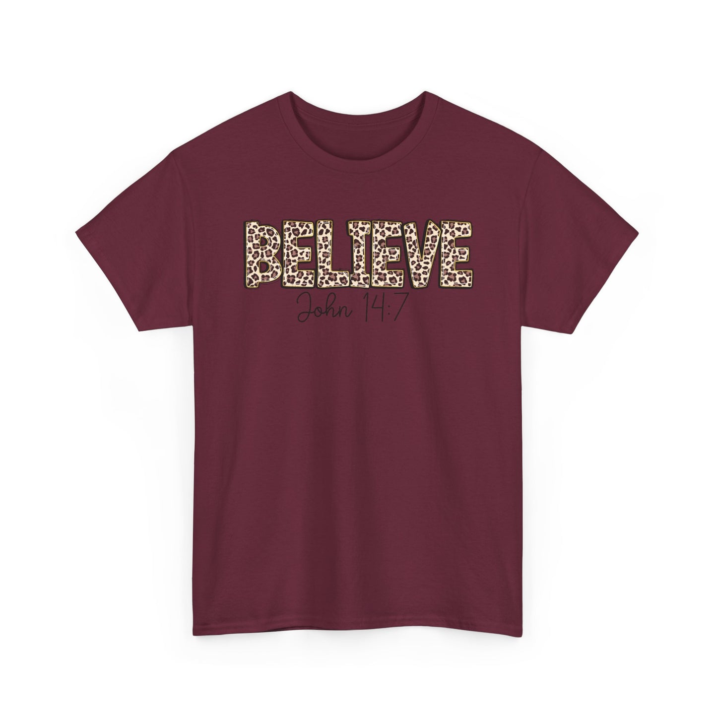 Believe John 14:7 Leopard Print Tee