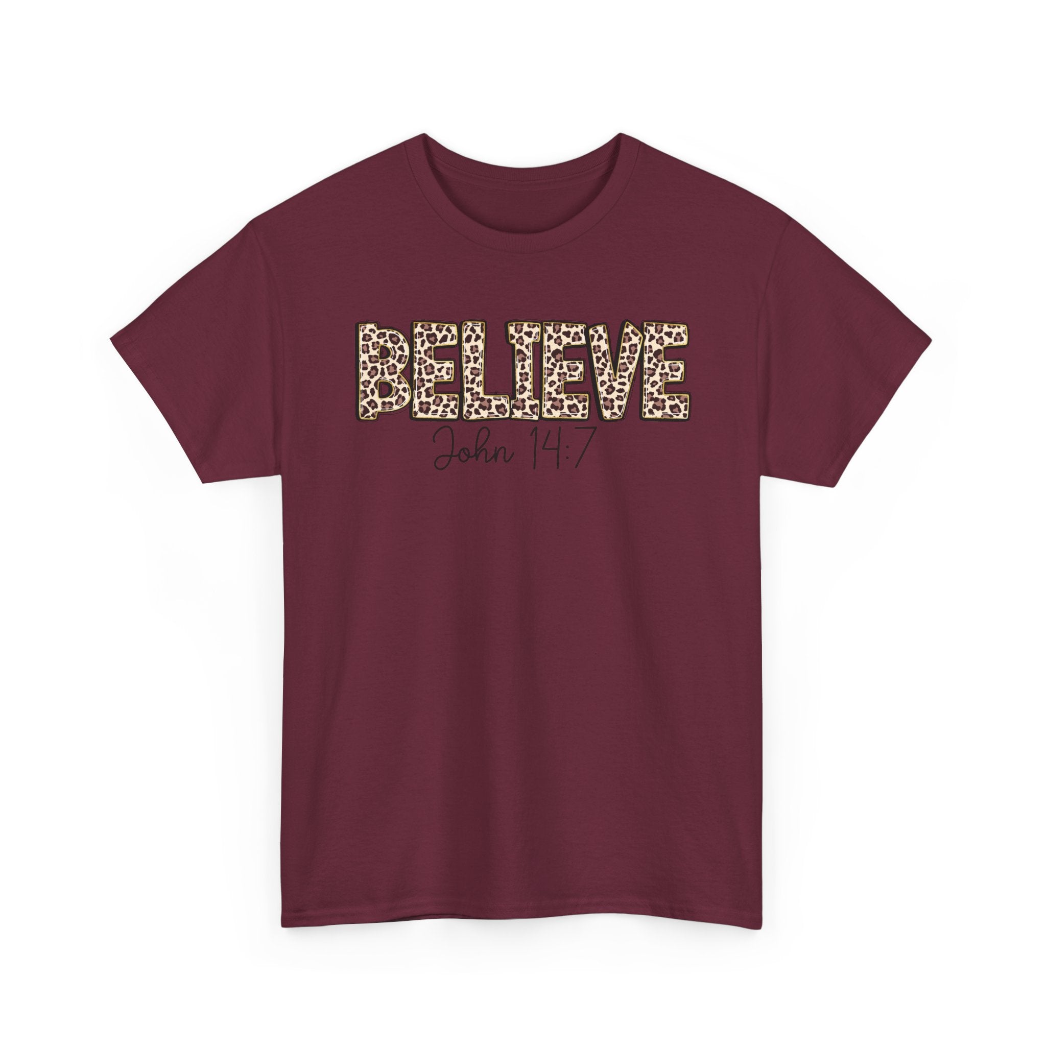 Believe John 14:7 Leopard Print Tee